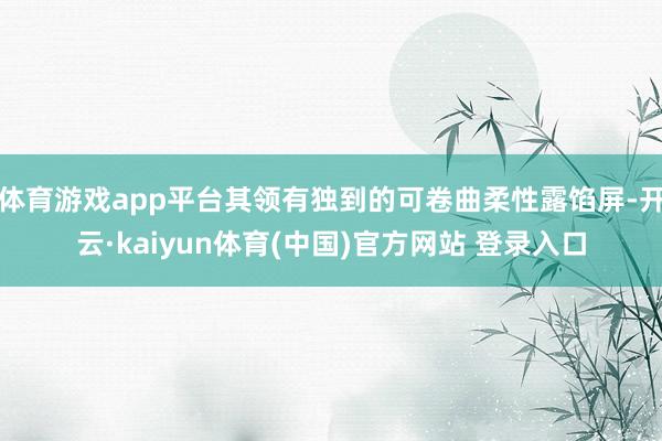 体育游戏app平台其领有独到的可卷曲柔性露馅屏-开云·kai