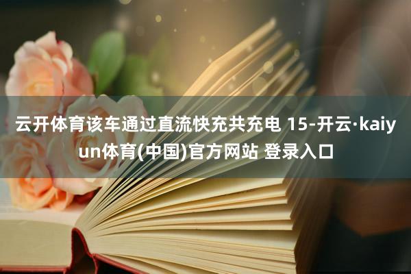 云开体育该车通过直流快充共充电 15-开云·kaiyun体育(中国)官方网站 登录入口