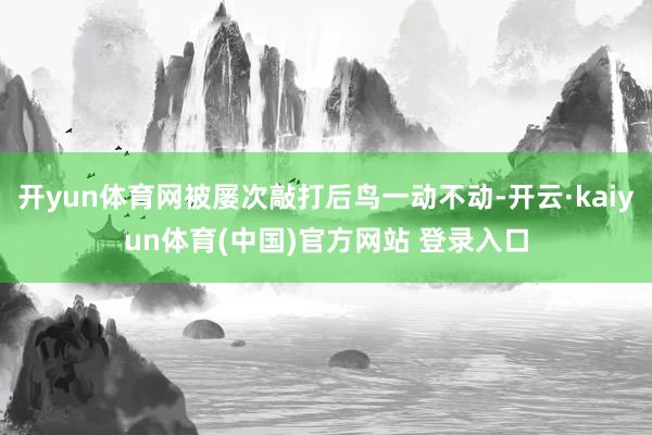 开yun体育网被屡次敲打后鸟一动不动-开云·kaiyun体育(中国)官方网站 登录入口